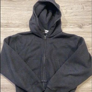 black cropped aritzia zip up